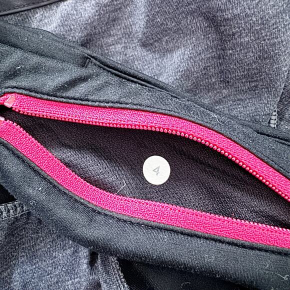 LULULEMON Speed Shorts Charcoal Gray Pink 4 - Picture 9 of 9